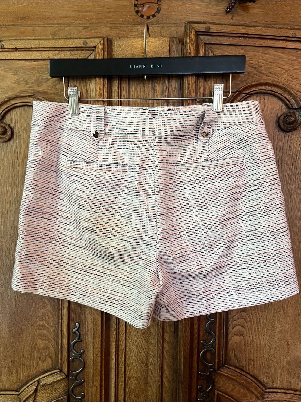 LOFT Riviera Textured Multicolored Striped Shorts - Picture 6 of 8